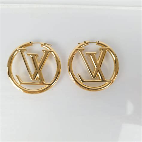 louis vuitton dupe earrings|louis vuitton hoop earrings poshmark.